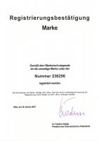 Zertifikat Markenschutz 1